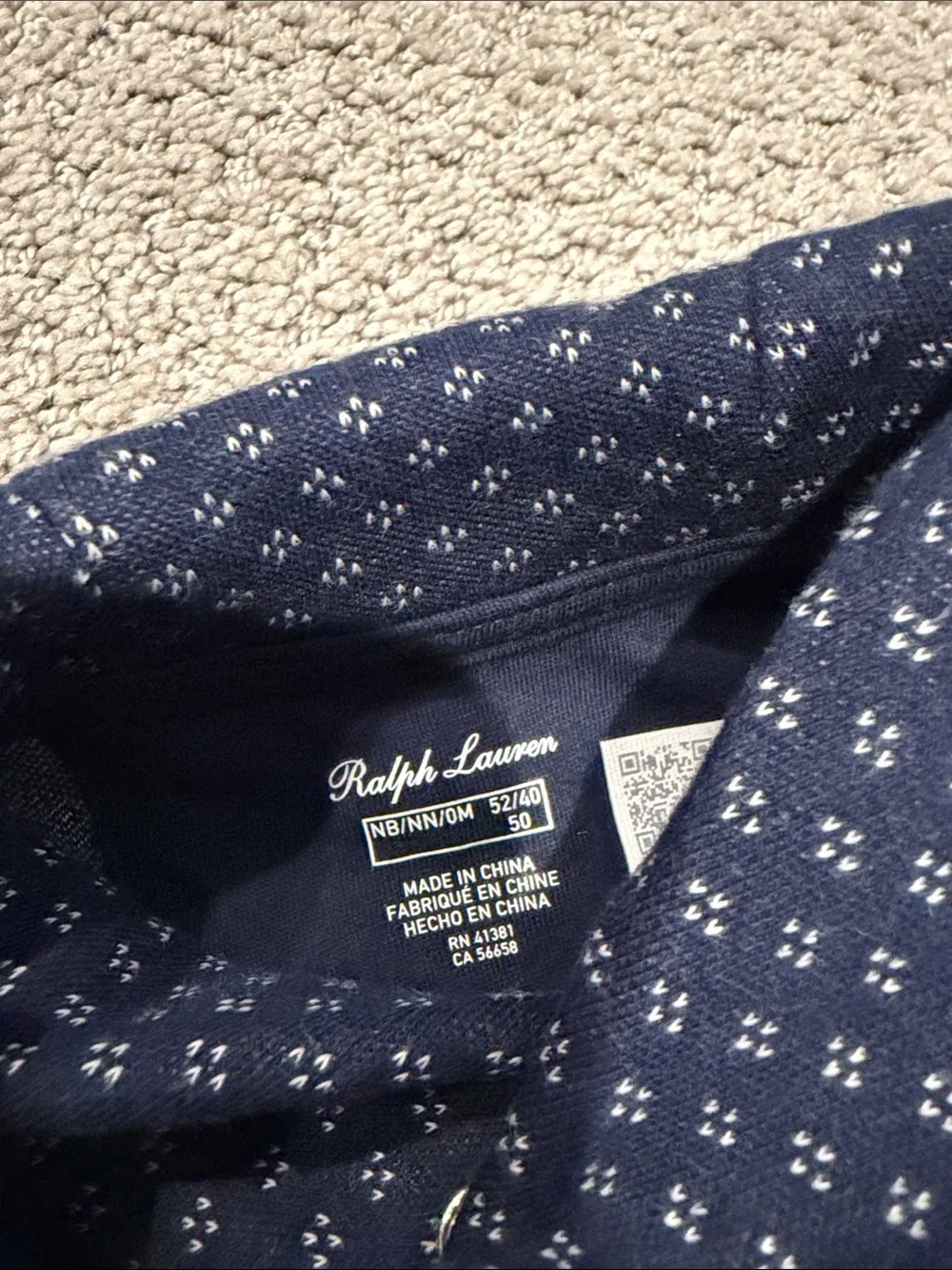 NWT! Ralph Lauren Navy Blue One-Piece - Newborn
